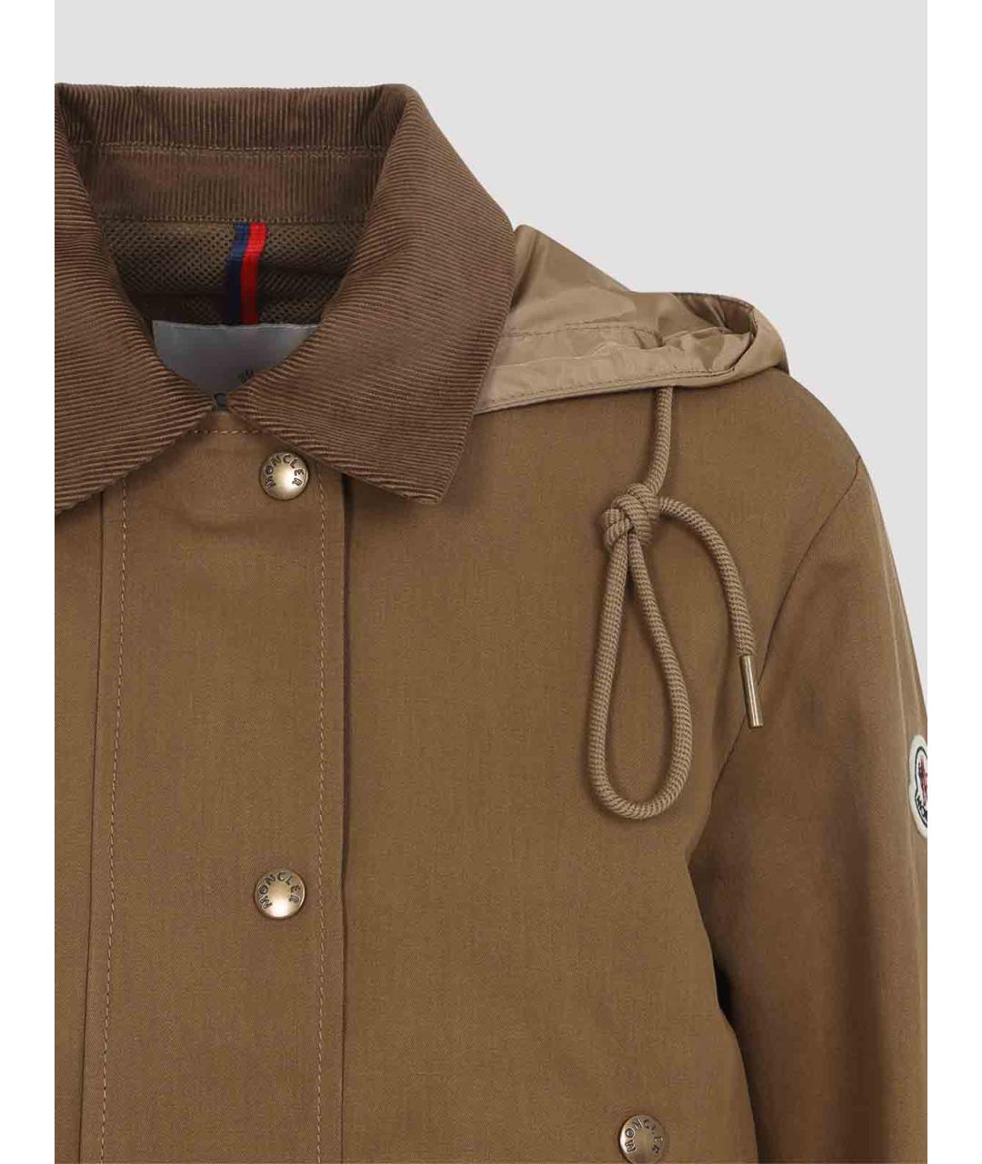 MONCLER Коричневая хлопковая куртка, фото 4