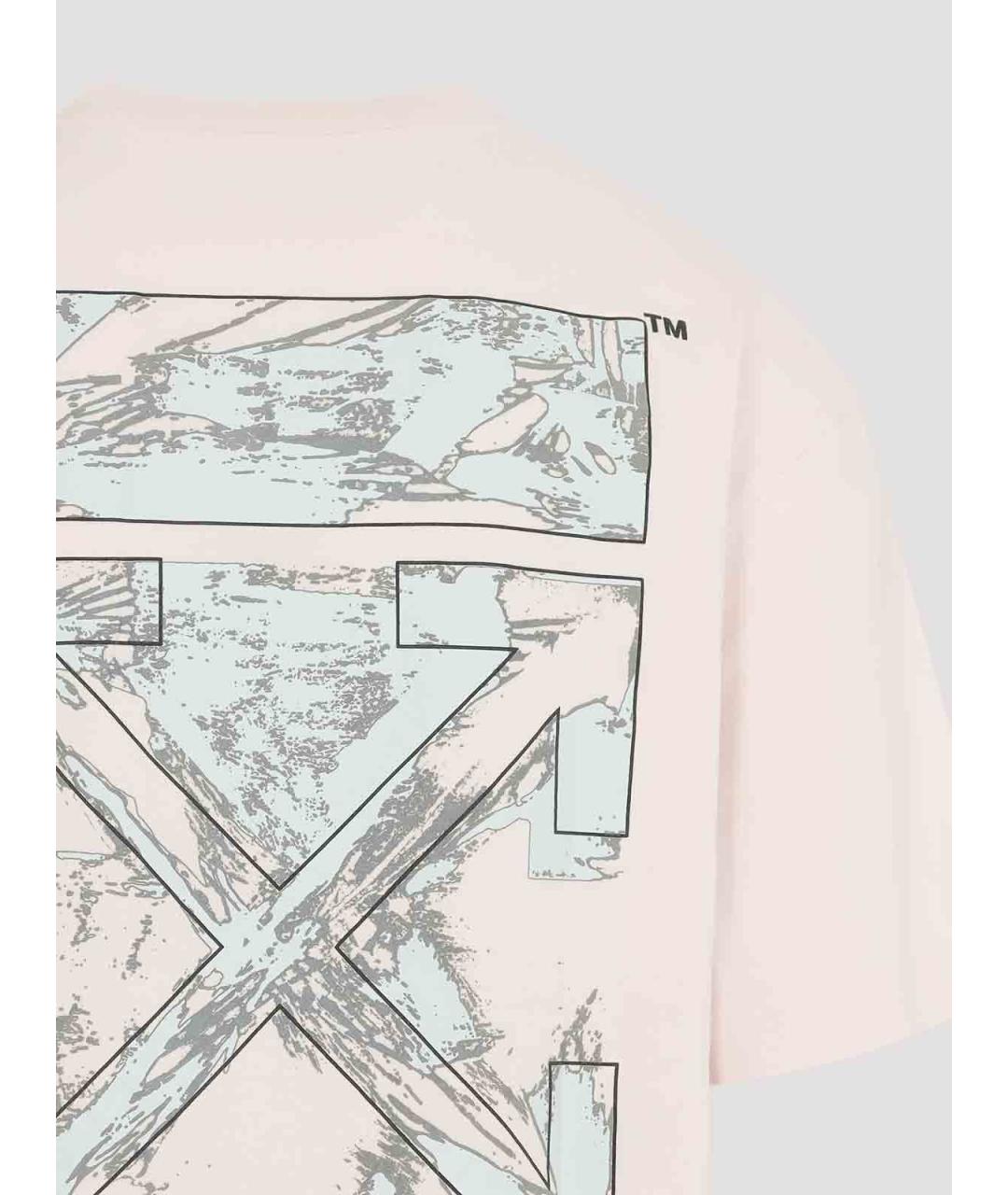OFF-WHITE Белая хлопковая футболка, фото 3