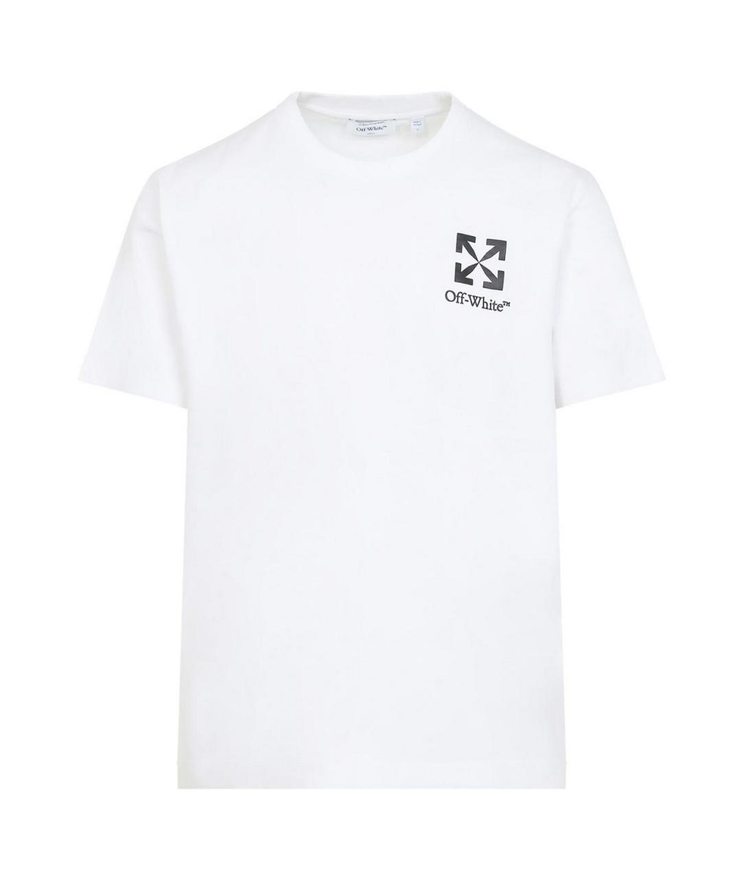OFF-WHITE Белая хлопковая футболка, фото 1