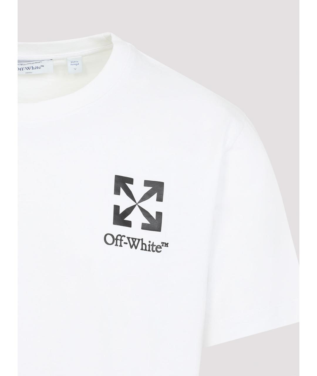 OFF-WHITE Белая хлопковая футболка, фото 3