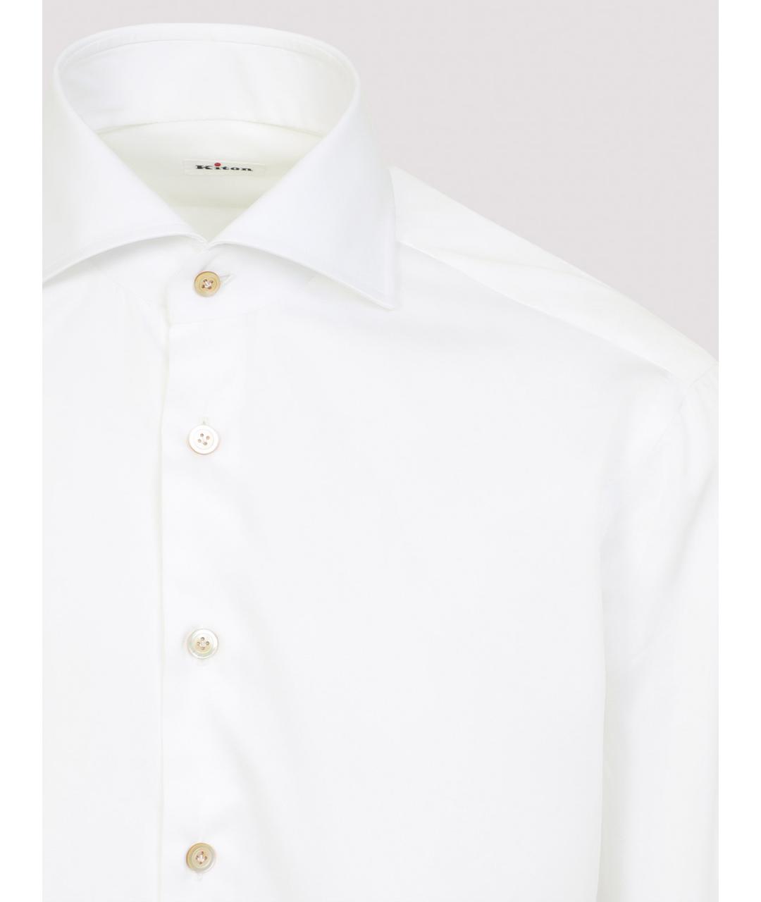 KITON Белая хлопковая классическая рубашка, фото 3