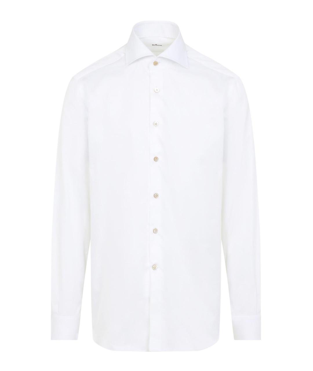 KITON Белая хлопковая классическая рубашка, фото 1