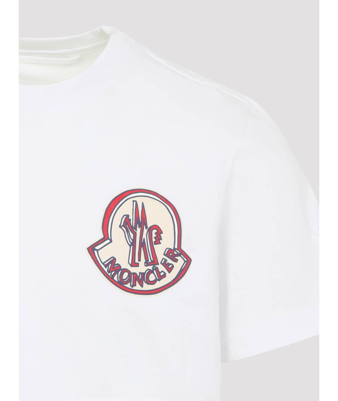 MONCLER Белая хлопковая футболка, фото 3
