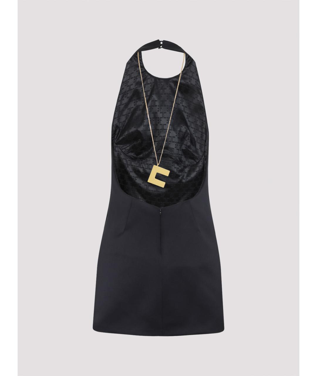 ELISABETTA FRANCHI Черное полиэстеровое коктейльное платье, фото 2