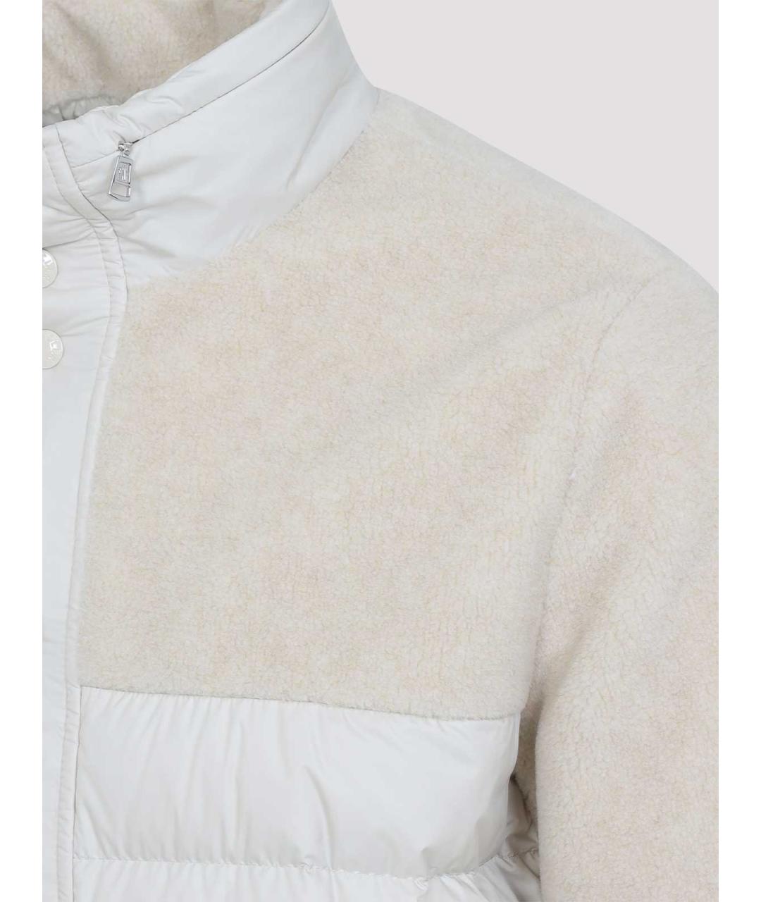 MONCLER Бежевая полиэстеровая куртка, фото 3