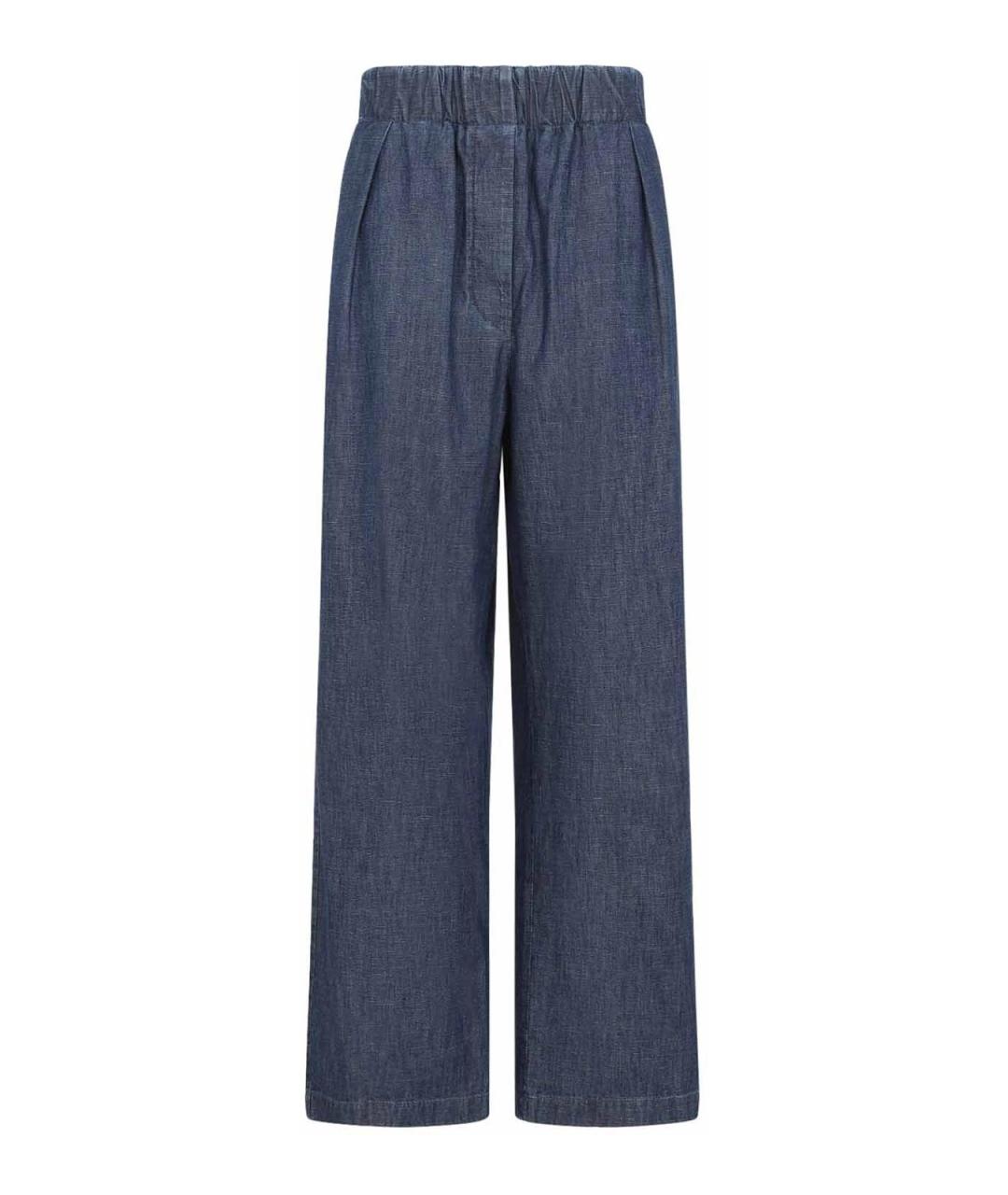 JIL SANDER Синие хлопковые брюки широкие, фото 1