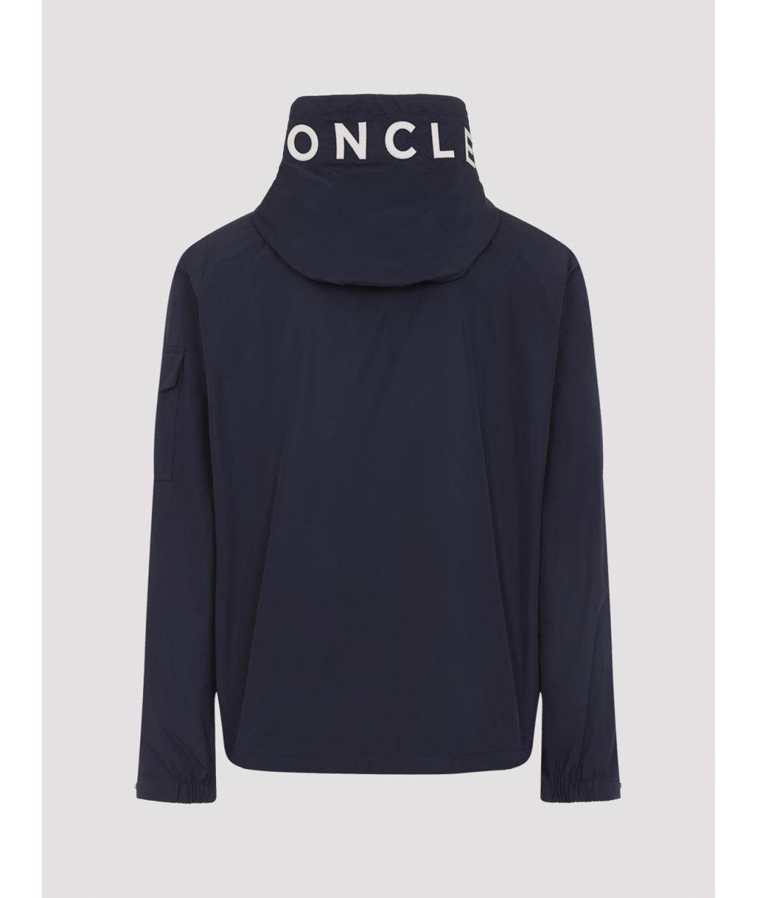 MONCLER Синяя полиэстеровая куртка, фото 2