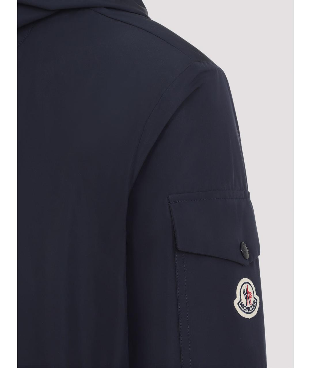 MONCLER Синяя полиэстеровая куртка, фото 3