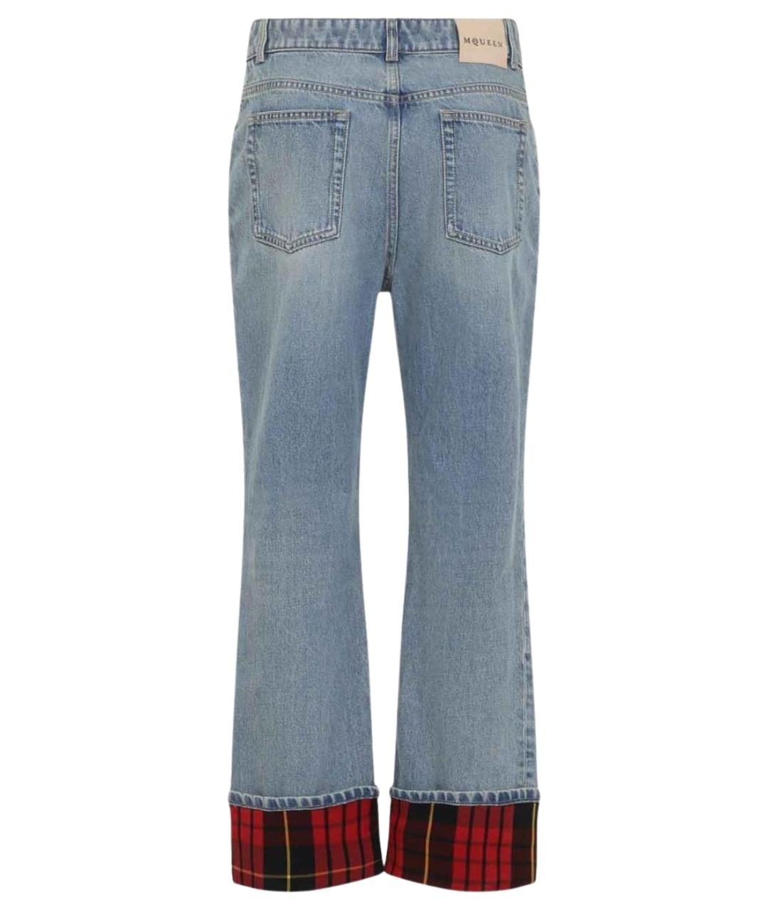 ALEXANDER MCQUEEN Голубые хлопковые прямые джинсы, фото 2
