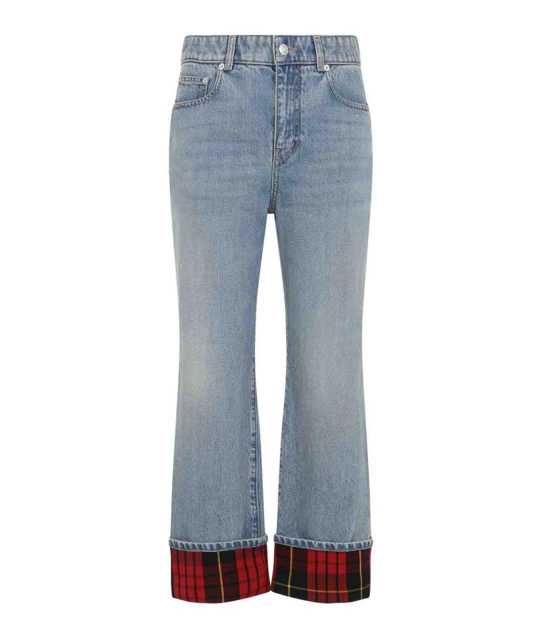 ALEXANDER MCQUEEN Голубые хлопковые прямые джинсы, фото 1