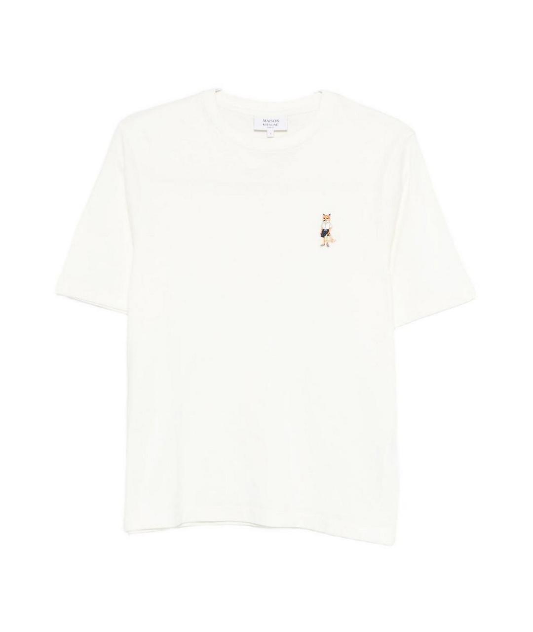 MAISON KITSUNE Белая хлопковая футболка, фото 1
