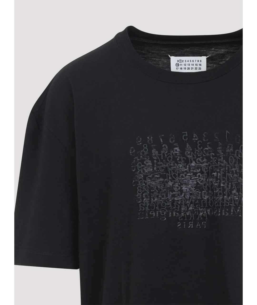 MAISON MARGIELA Черная хлопковая футболка, фото 3