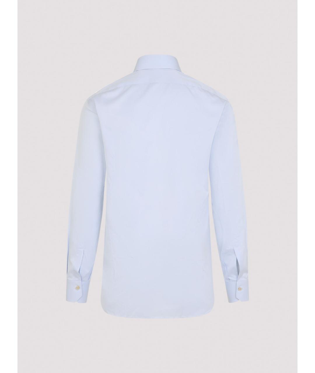 KITON Синяя хлопковая классическая рубашка, фото 2