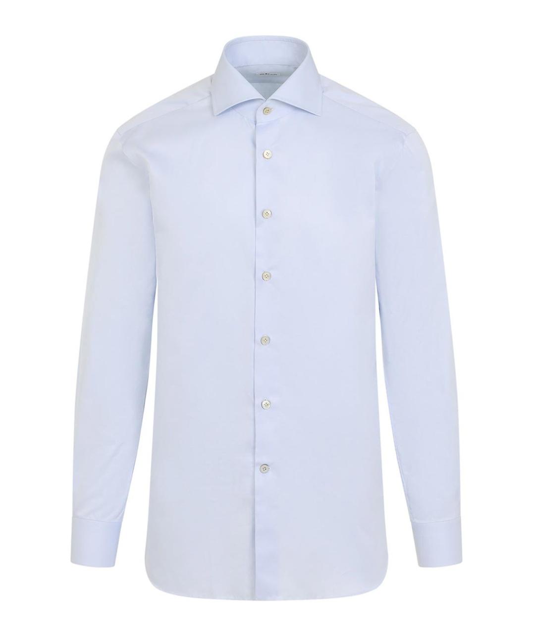 KITON Синяя хлопковая классическая рубашка, фото 1
