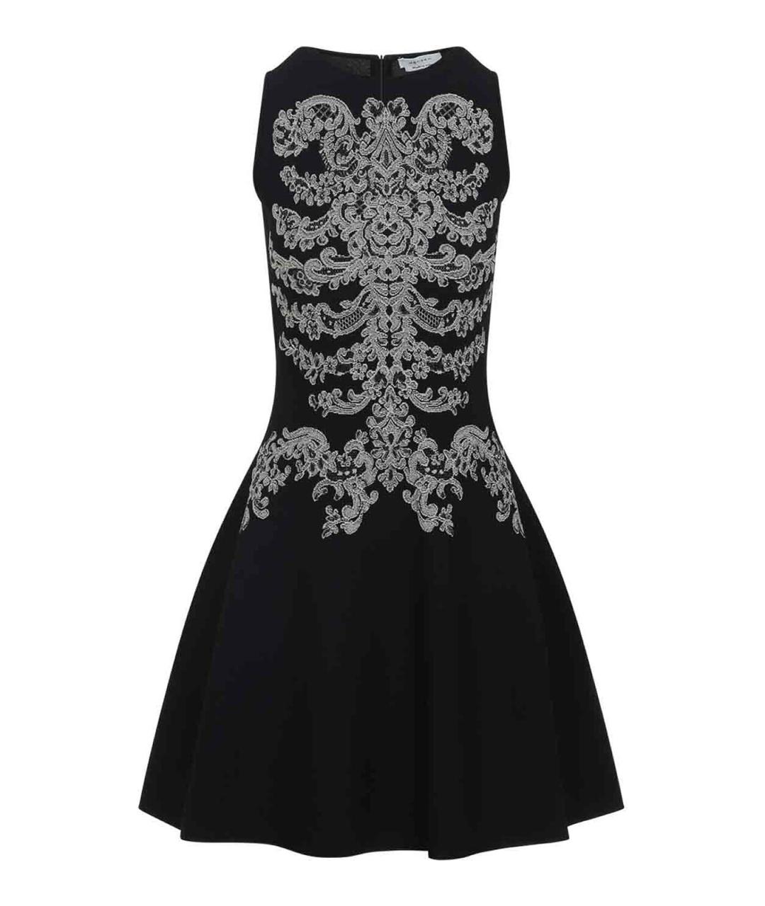 ALEXANDER MCQUEEN Черное вискозное повседневное платье, фото 1