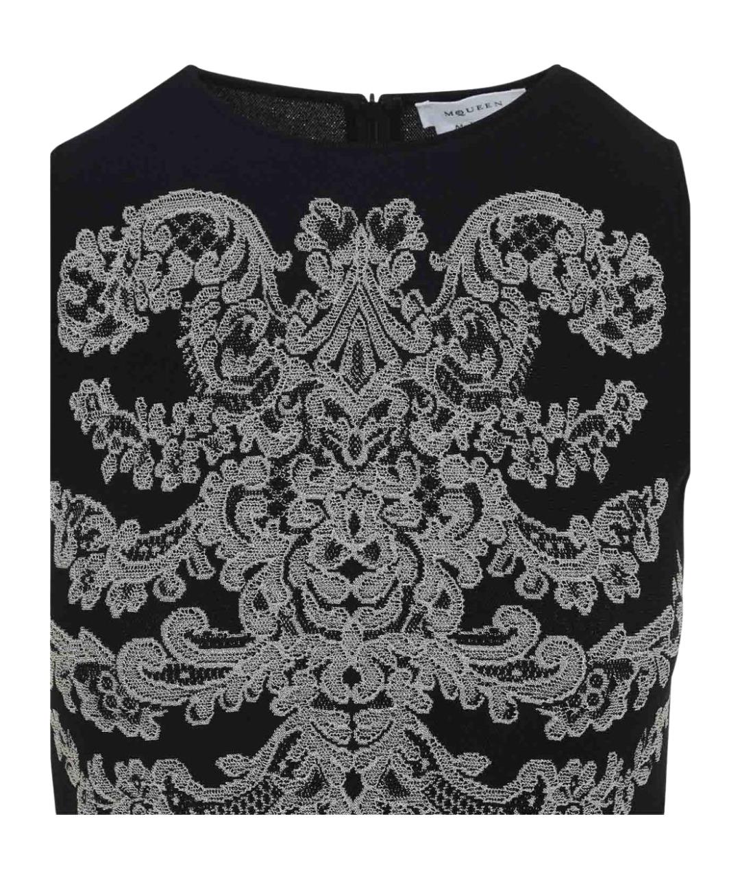 ALEXANDER MCQUEEN Черное вискозное повседневное платье, фото 3