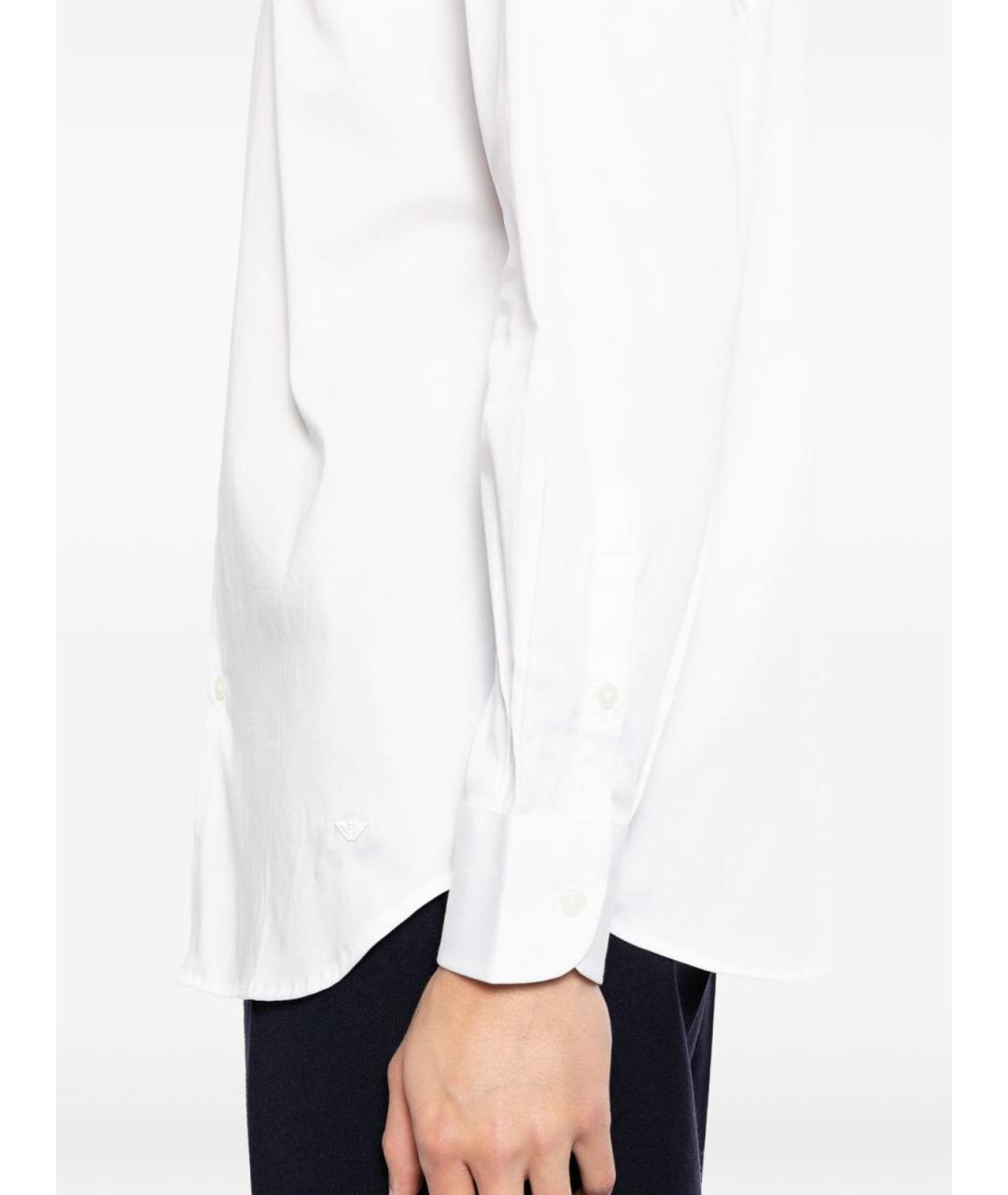 EMPORIO ARMANI Белая хлопковая классическая рубашка, фото 2