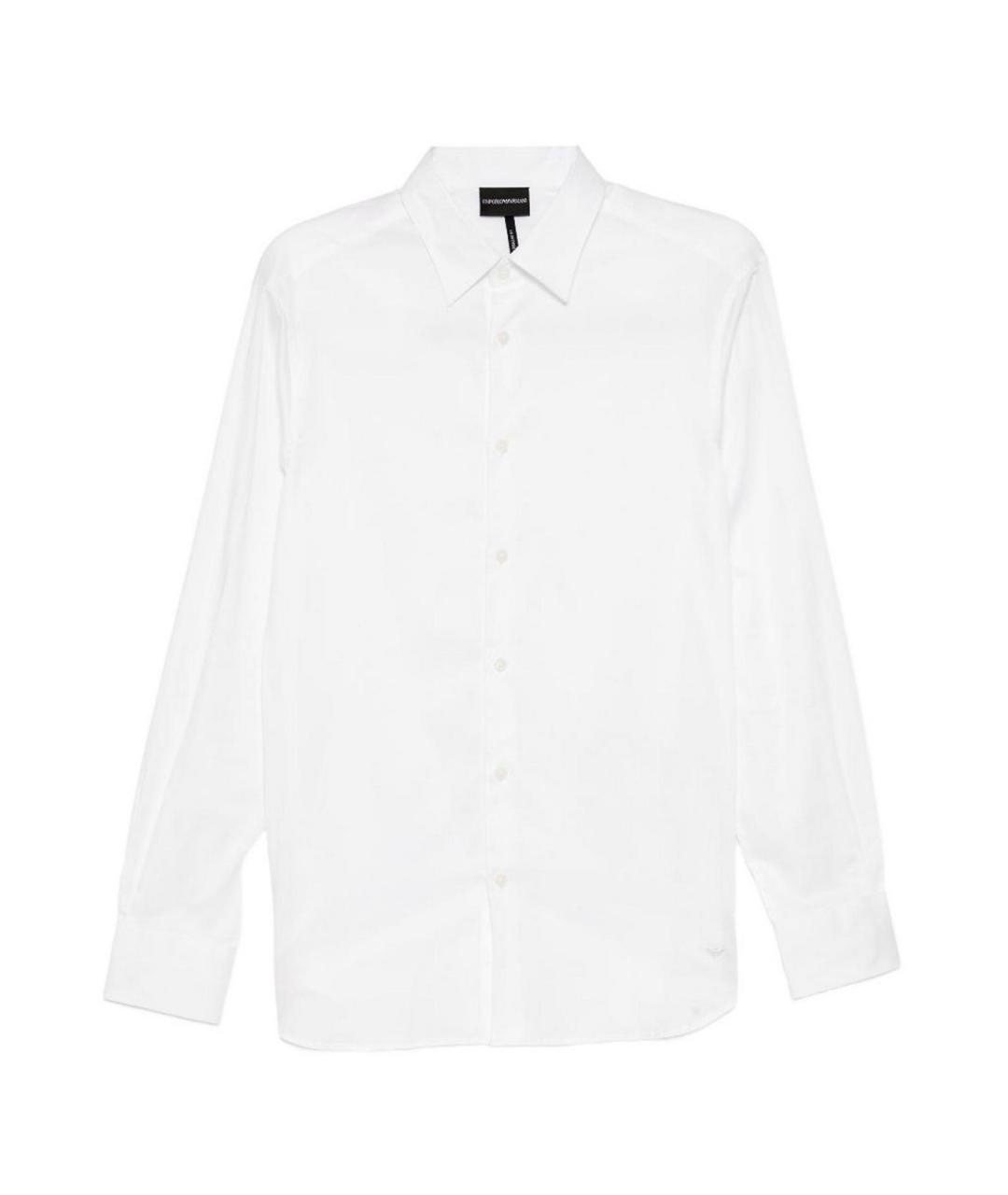 EMPORIO ARMANI Белая хлопковая классическая рубашка, фото 1