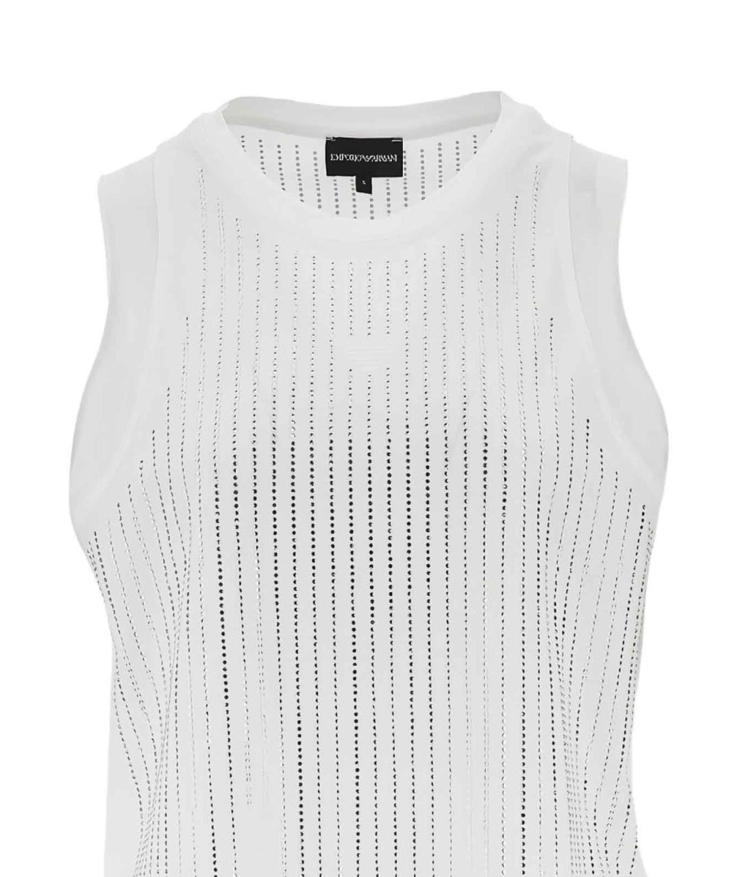 EMPORIO ARMANI Белая хлопковая майка, фото 2