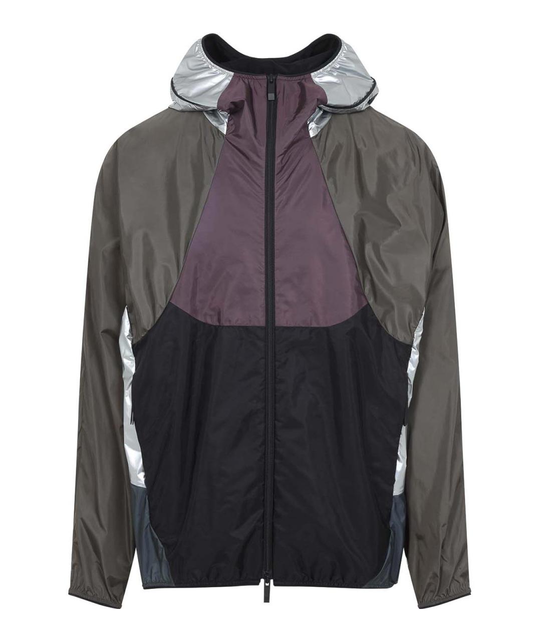 MONCLER Серебряная полиамидовая куртка, фото 1