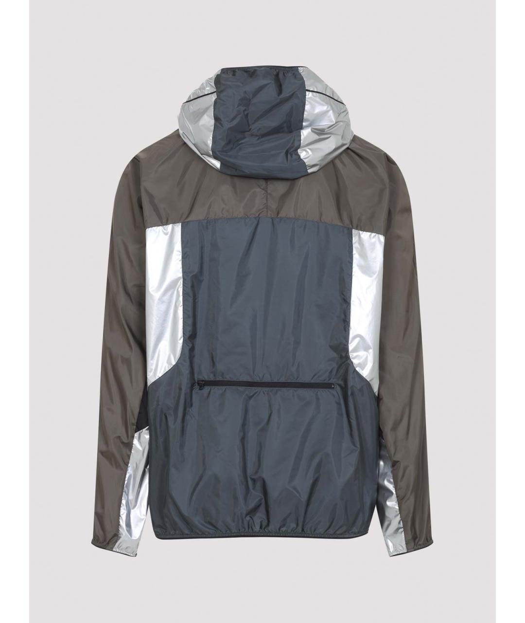 MONCLER Серебряная полиамидовая куртка, фото 2