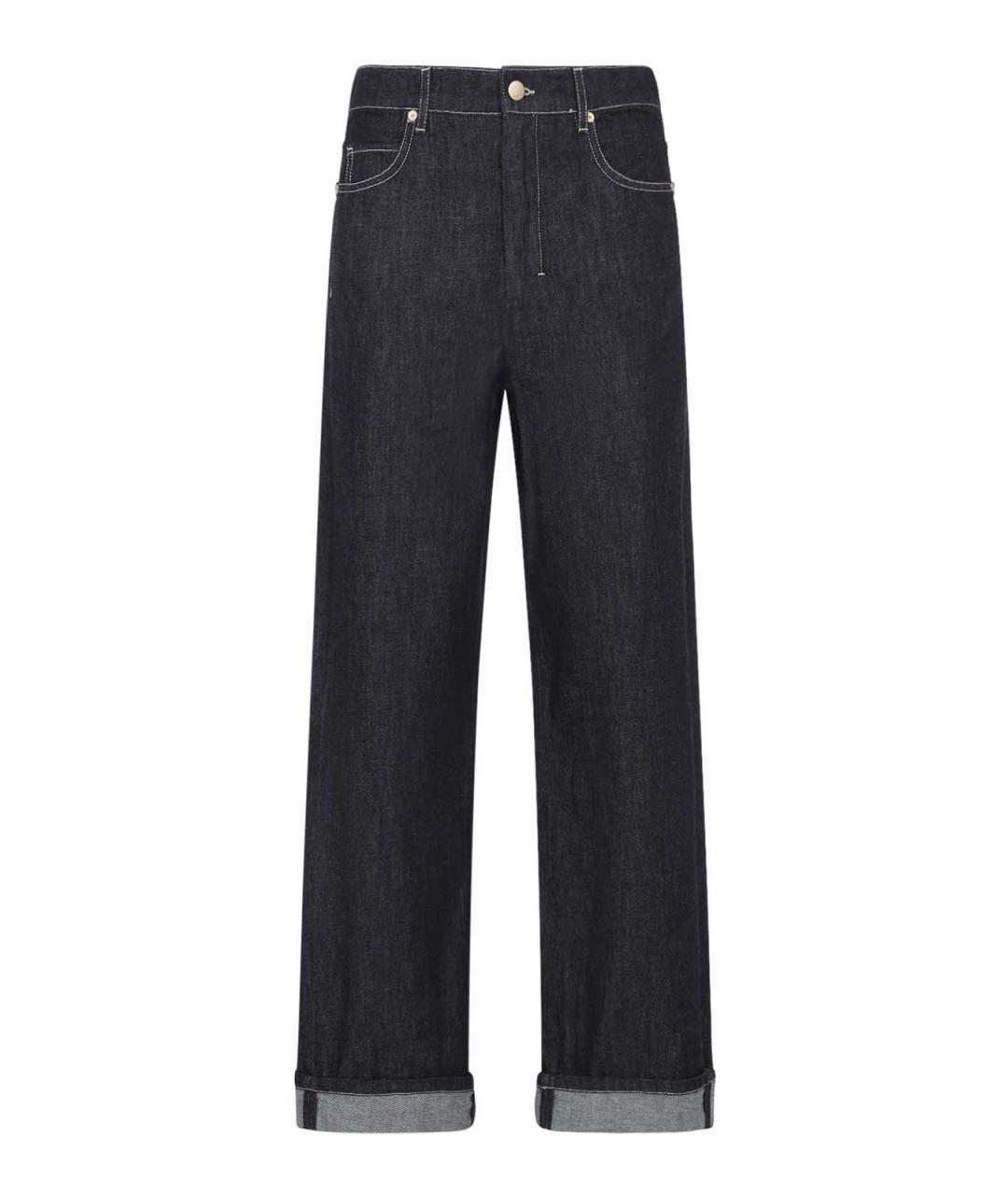 'S MAX MARA Синие хлопковые прямые джинсы, фото 1
