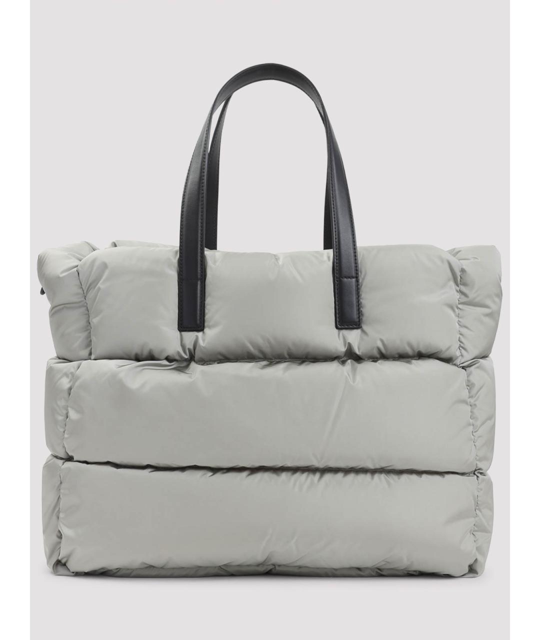 MONCLER Серебряная кожаная сумка тоут, фото 2