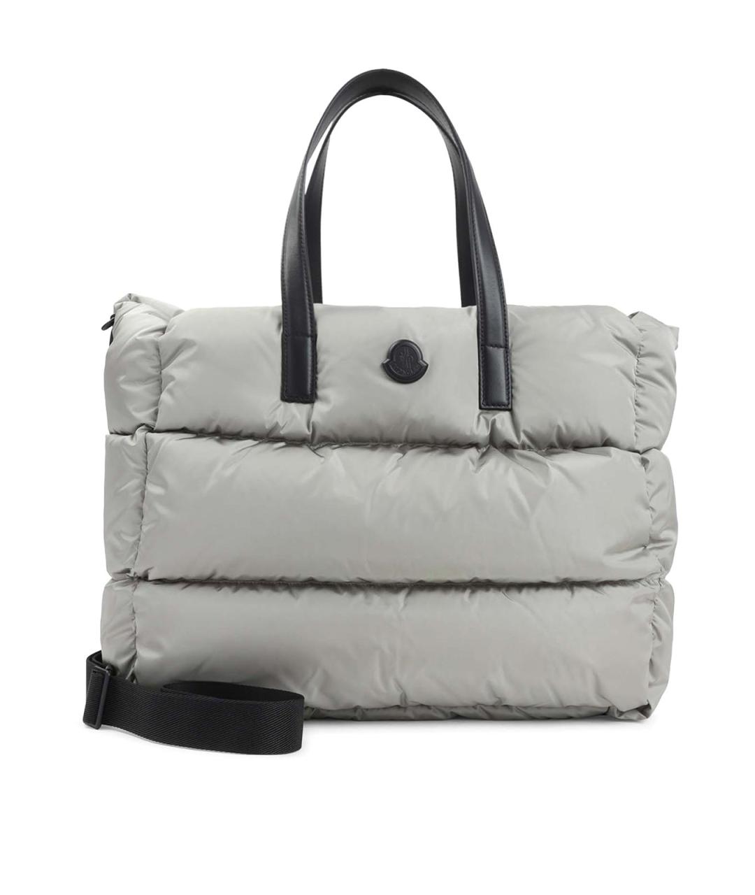 MONCLER Серебряная кожаная сумка тоут, фото 1