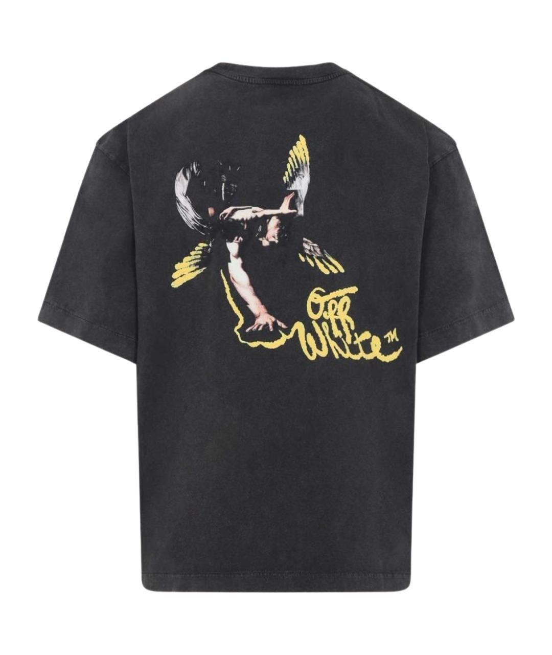 OFF-WHITE Черная хлопковая футболка, фото 2