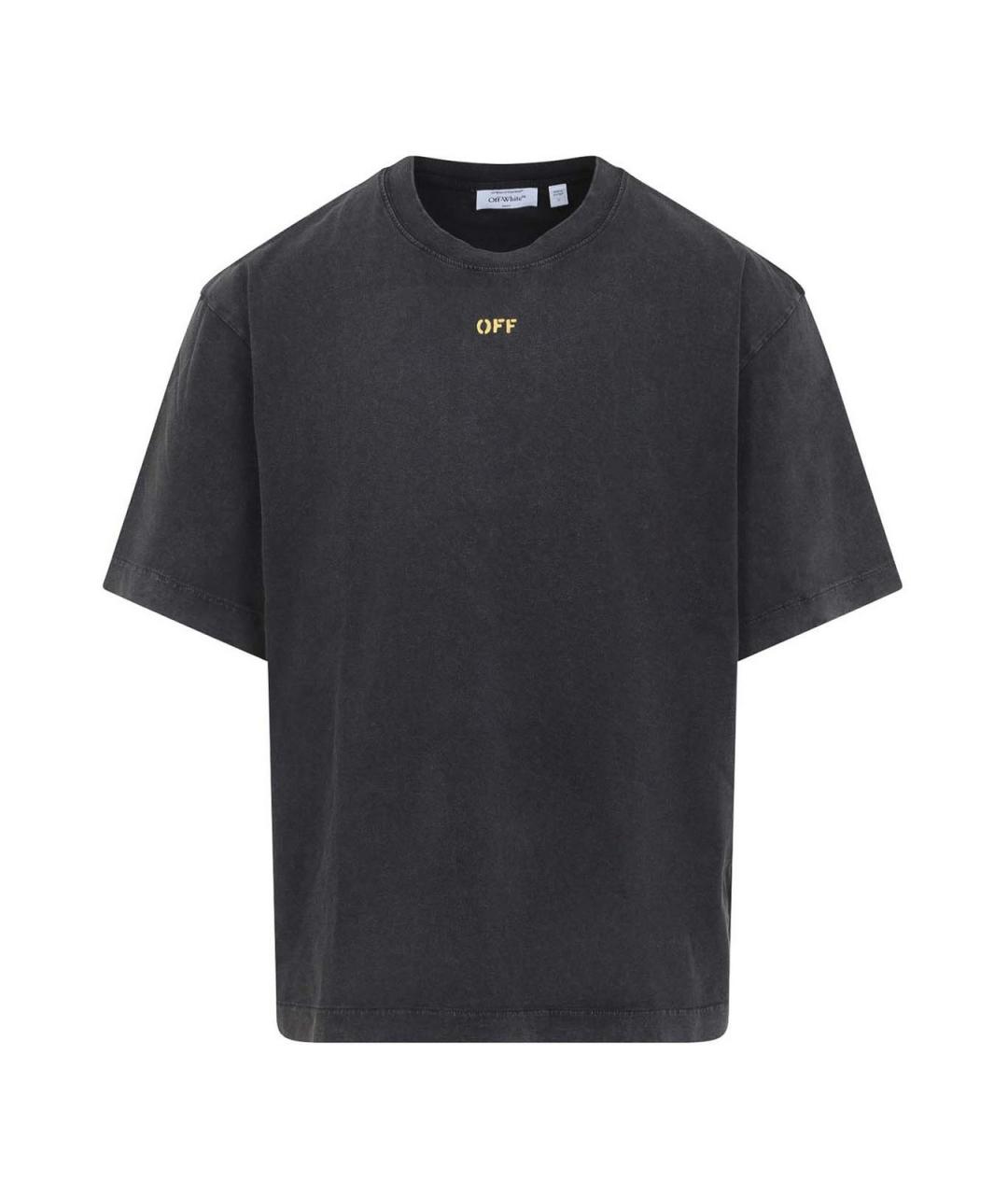 OFF-WHITE Черная хлопковая футболка, фото 1