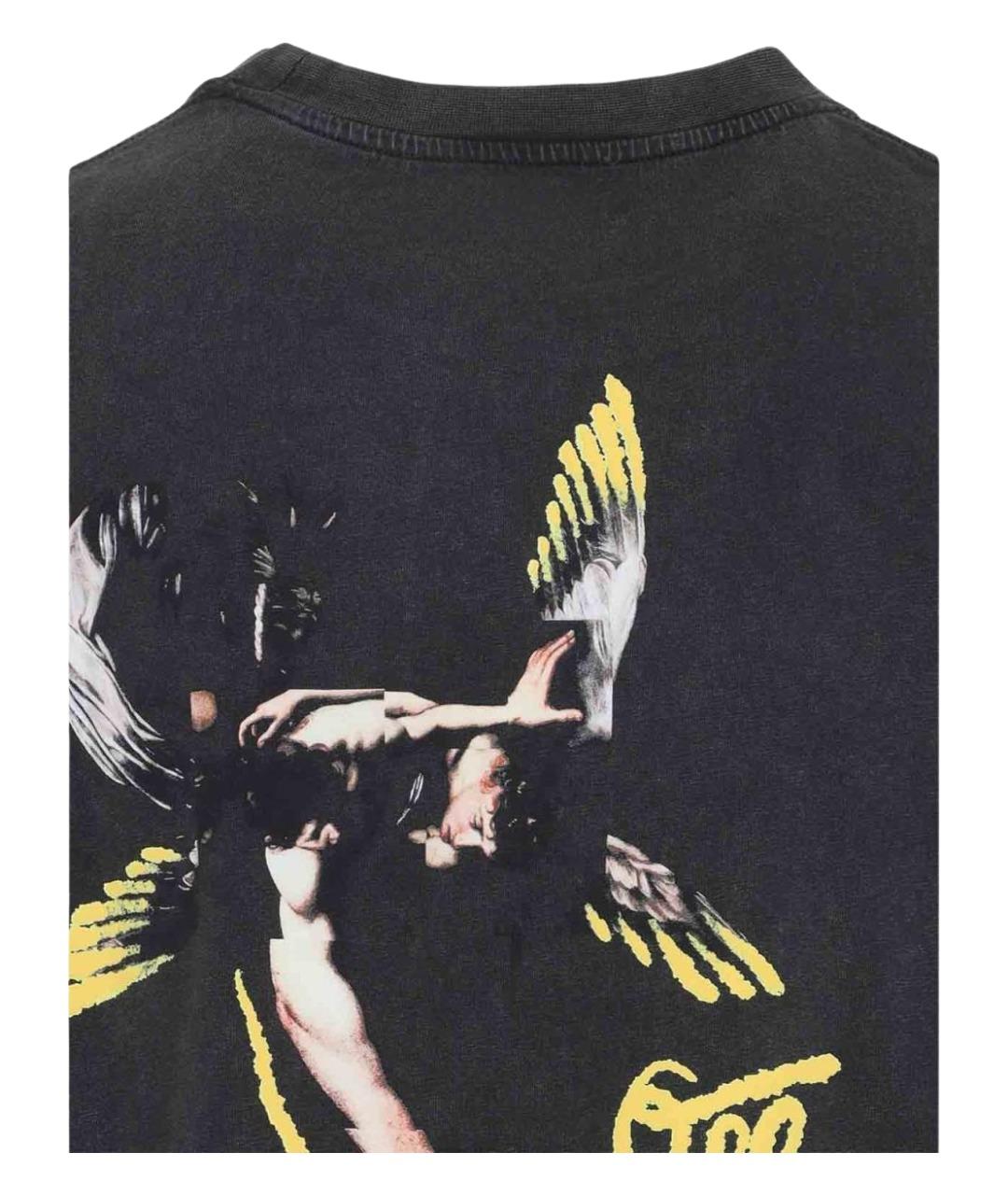 OFF-WHITE Черная хлопковая футболка, фото 3