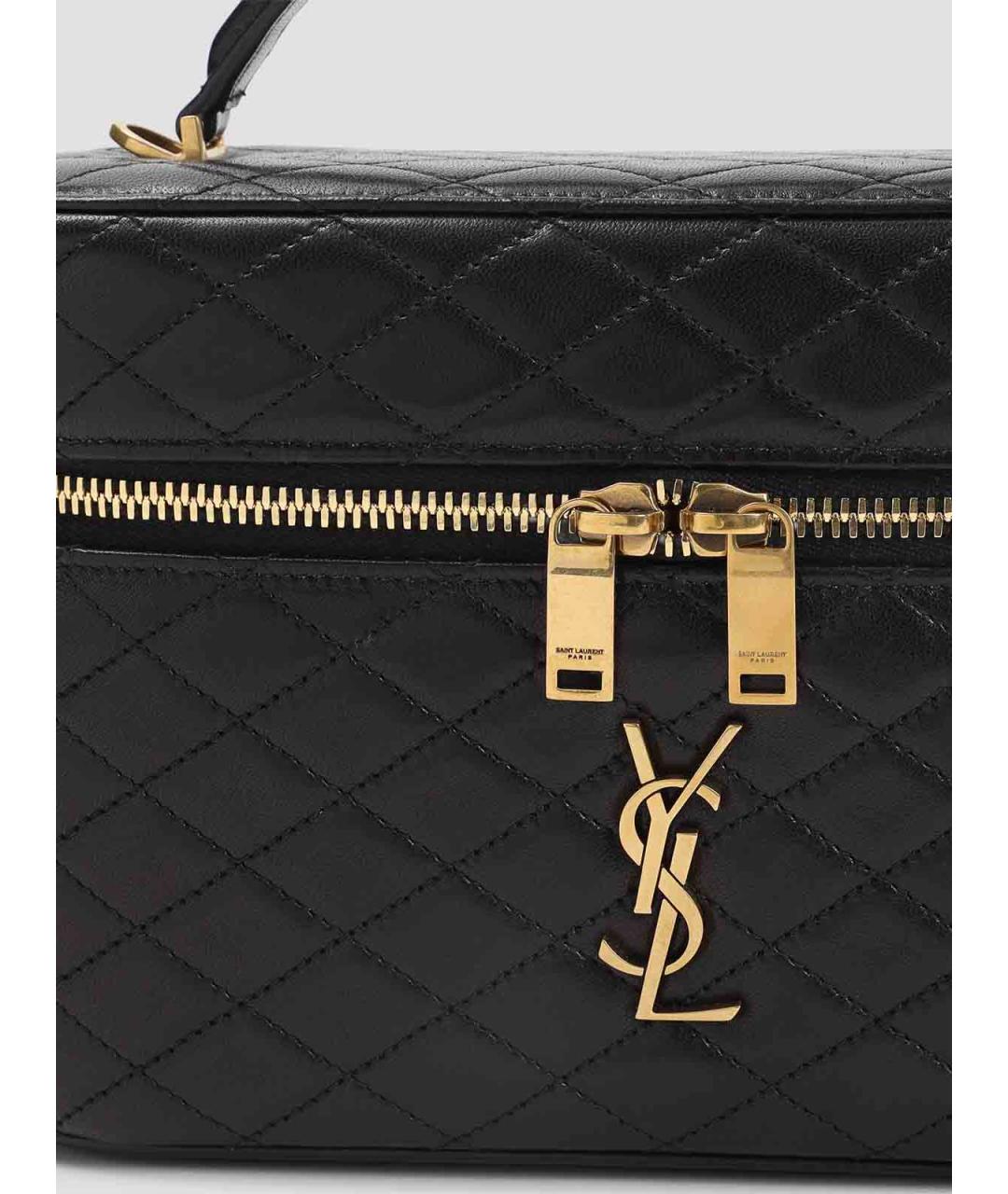 SAINT LAURENT Черная кожаная сумка через плечо, фото 3