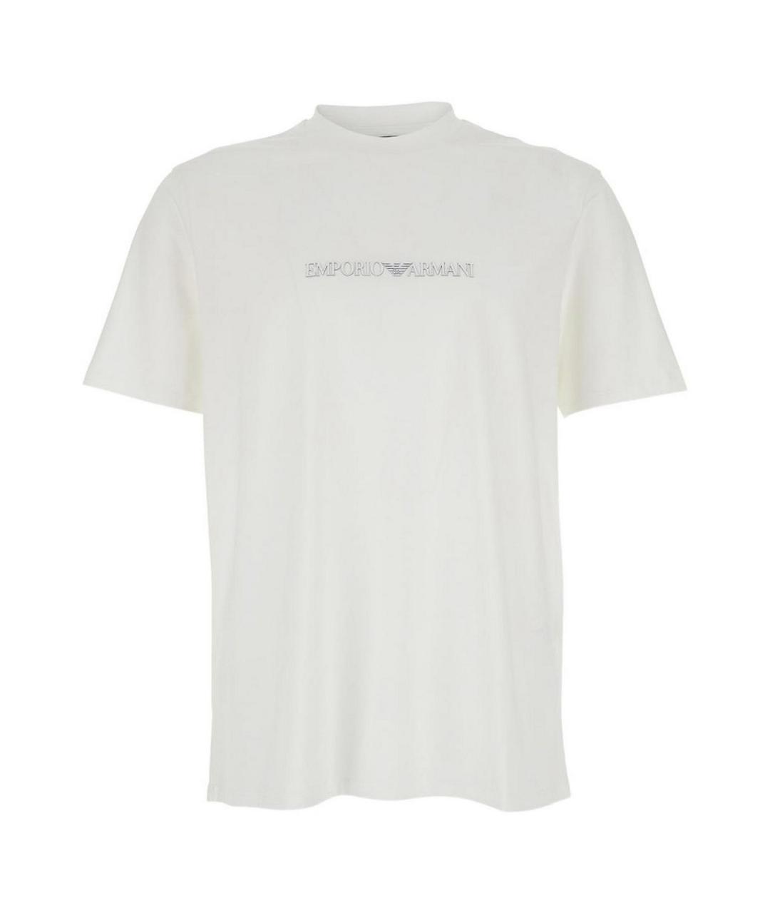 EMPORIO ARMANI Белая хлопковая футболка, фото 1