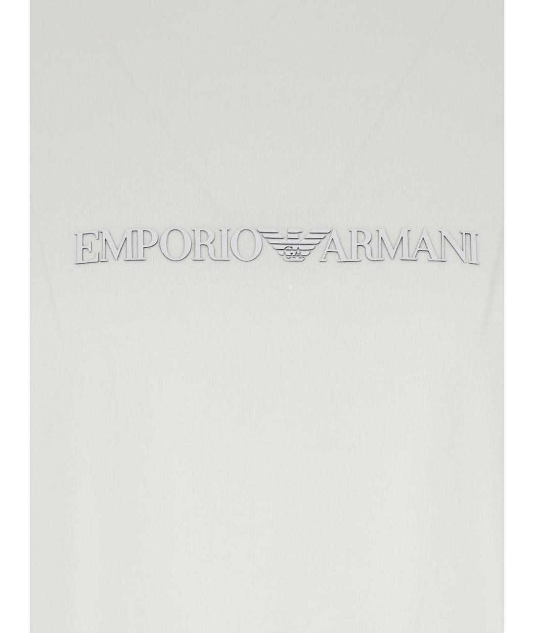 EMPORIO ARMANI Белая хлопковая футболка, фото 3