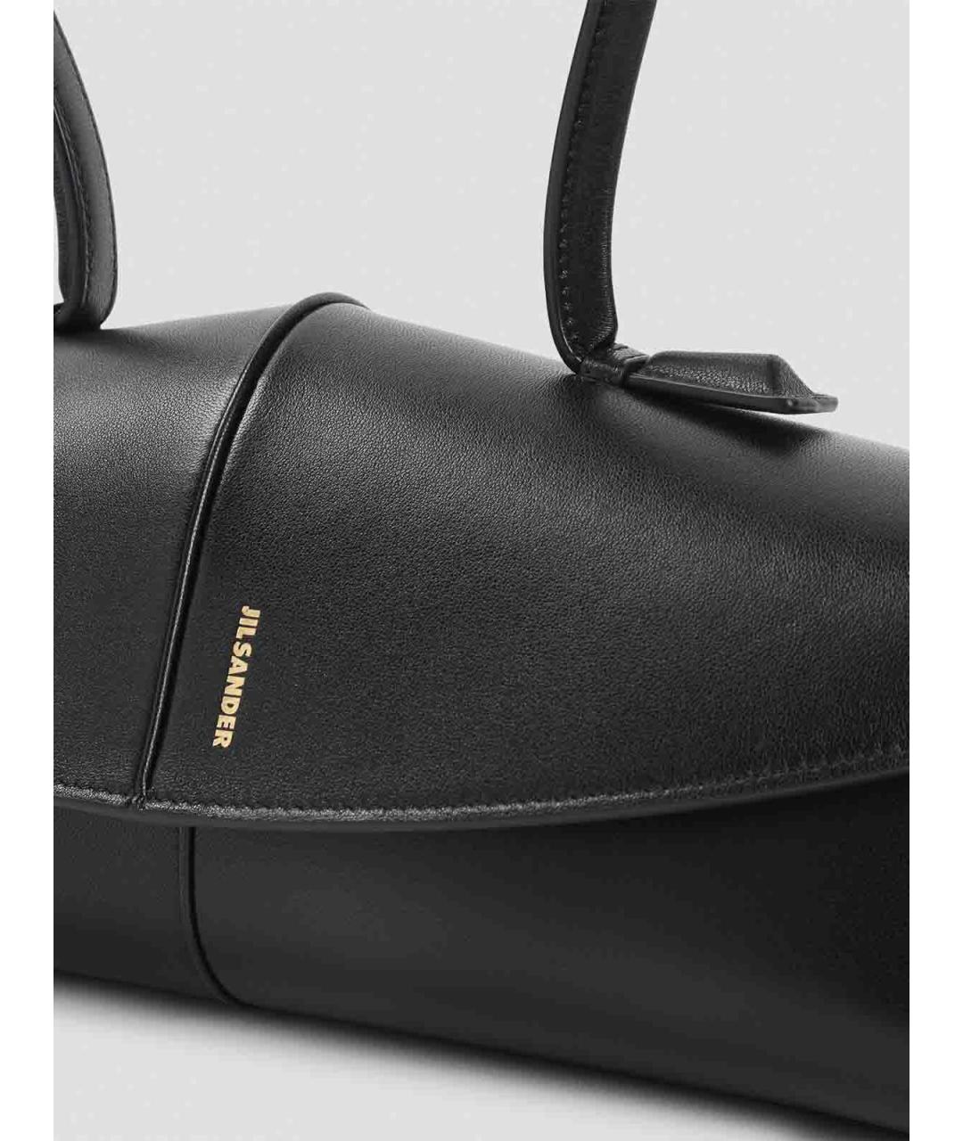 JIL SANDER Черная кожаная сумка через плечо, фото 3