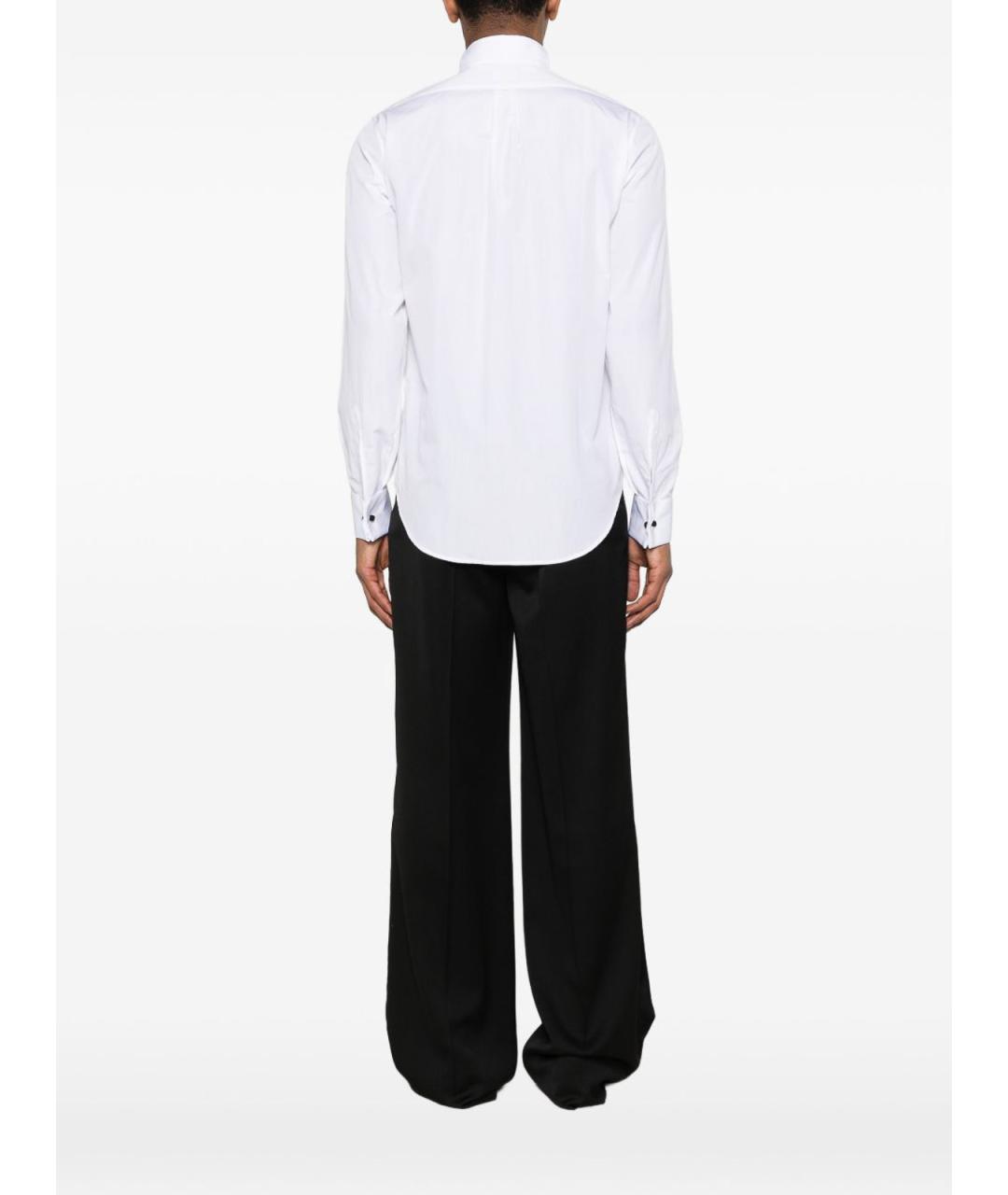 EMPORIO ARMANI Белая хлопковая классическая рубашка, фото 4