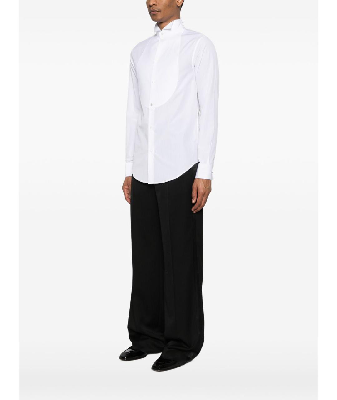 EMPORIO ARMANI Белая хлопковая классическая рубашка, фото 2