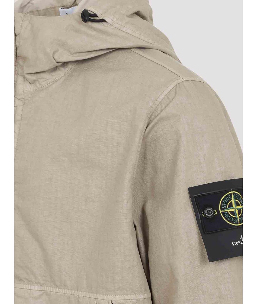 STONE ISLAND Бежевая полиамидовая куртка, фото 4
