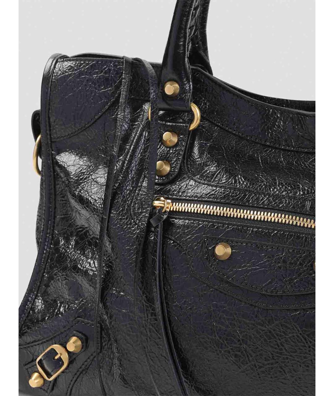 BALENCIAGA Черная кожаная сумка тоут, фото 3