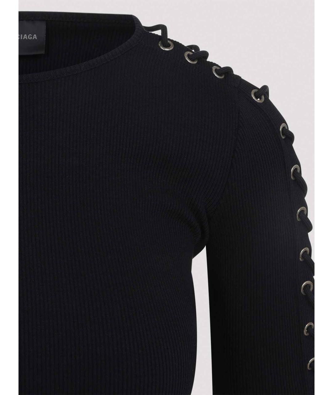 BALENCIAGA Черное хлопковое повседневное платье, фото 3