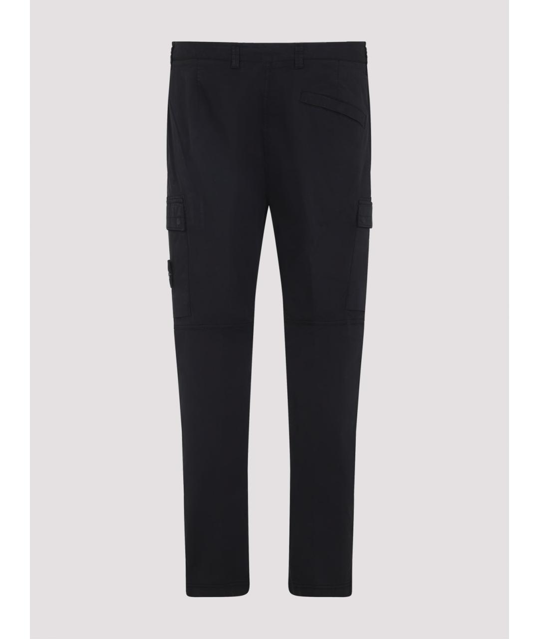 STONE ISLAND Черные хлопковые повседневные брюки, фото 2