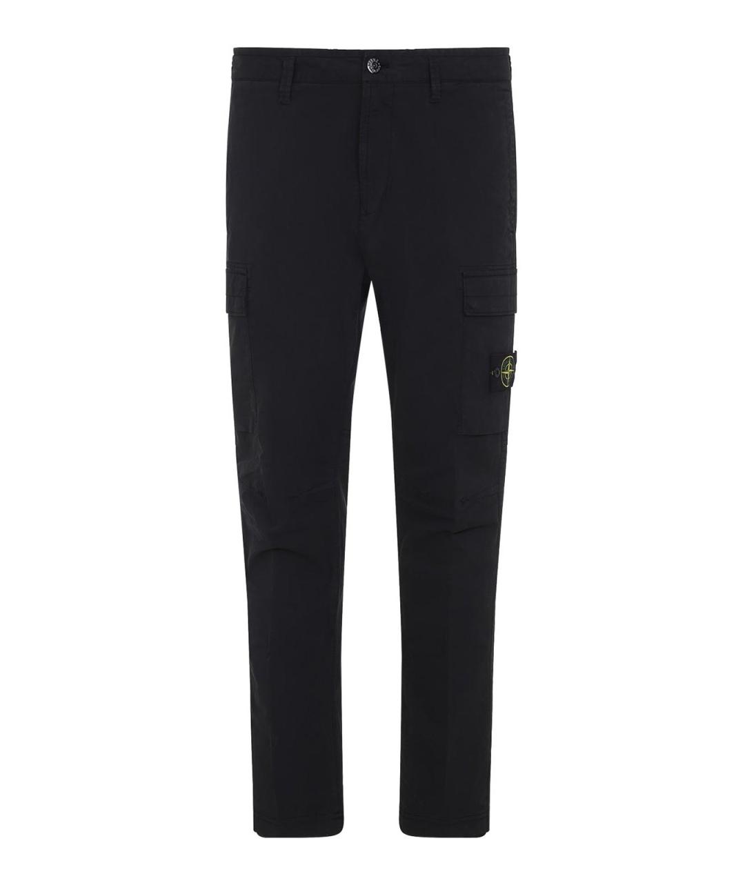 STONE ISLAND Черные хлопковые повседневные брюки, фото 1