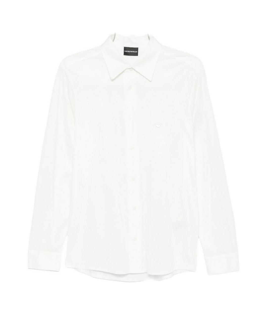 EMPORIO ARMANI Белая хлопковая классическая рубашка, фото 1