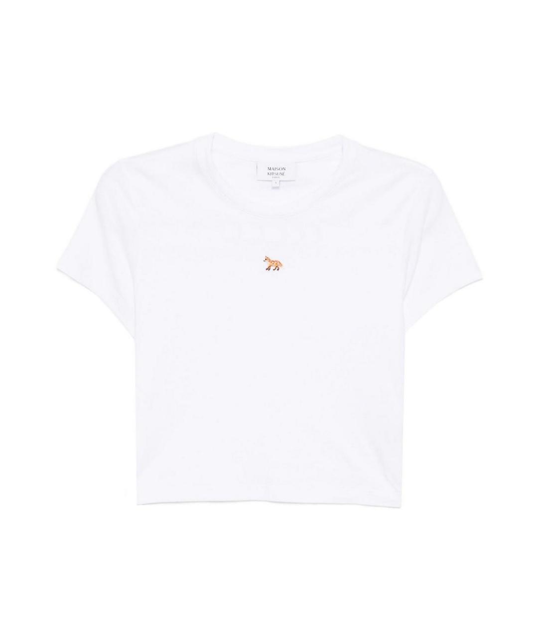 MAISON KITSUNE Белая хлопковая футболка, фото 1