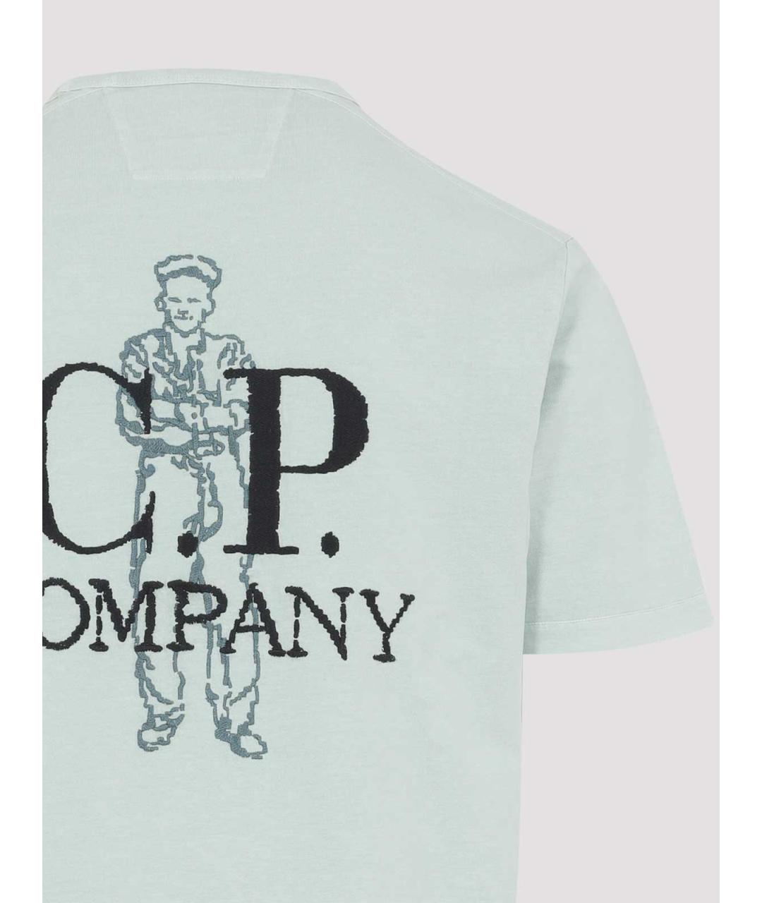 CP COMPANY Синяя хлопковая футболка, фото 3