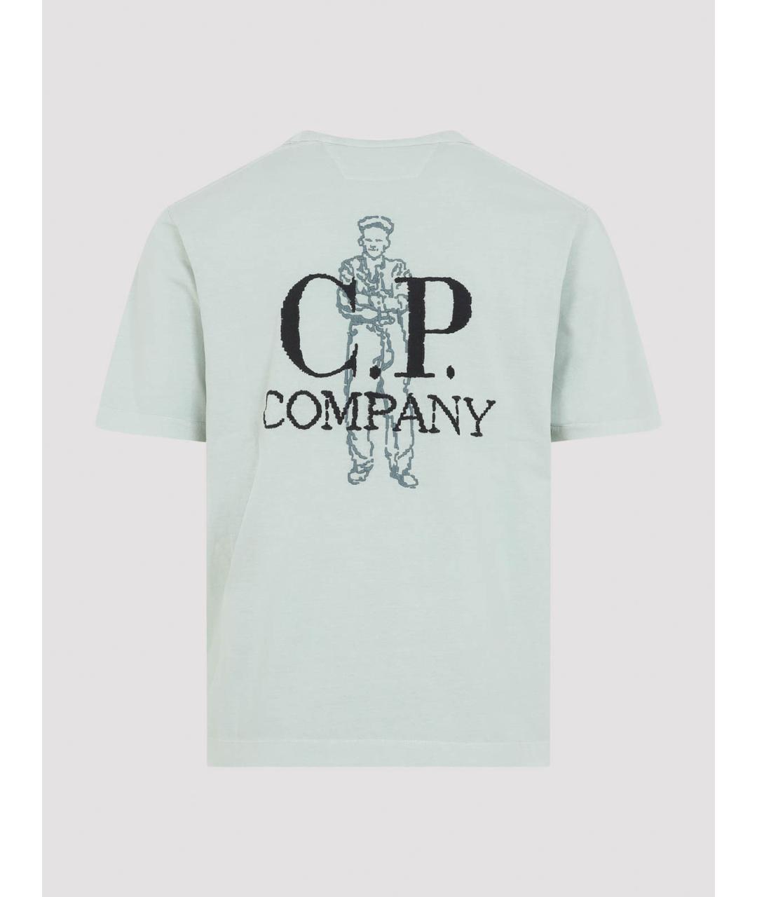 CP COMPANY Синяя хлопковая футболка, фото 2