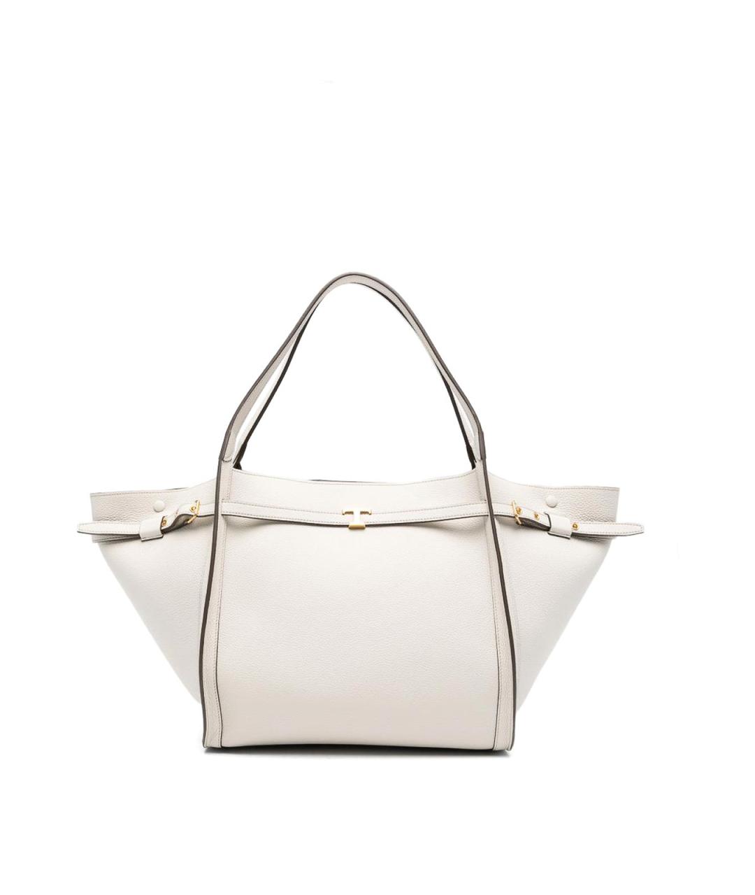 TOD'S Белая кожаная сумка тоут, фото 1