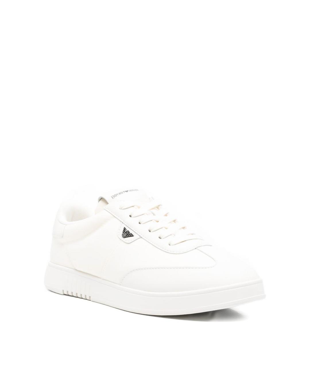 EMPORIO ARMANI Белые резиновые низкие кроссовки / кеды, фото 3