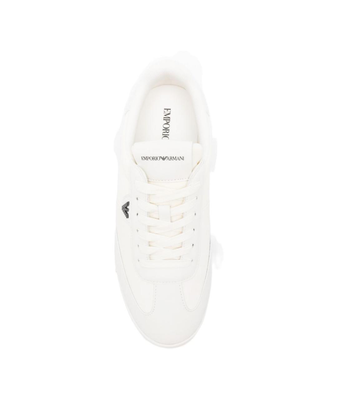 EMPORIO ARMANI Белые резиновые низкие кроссовки / кеды, фото 4
