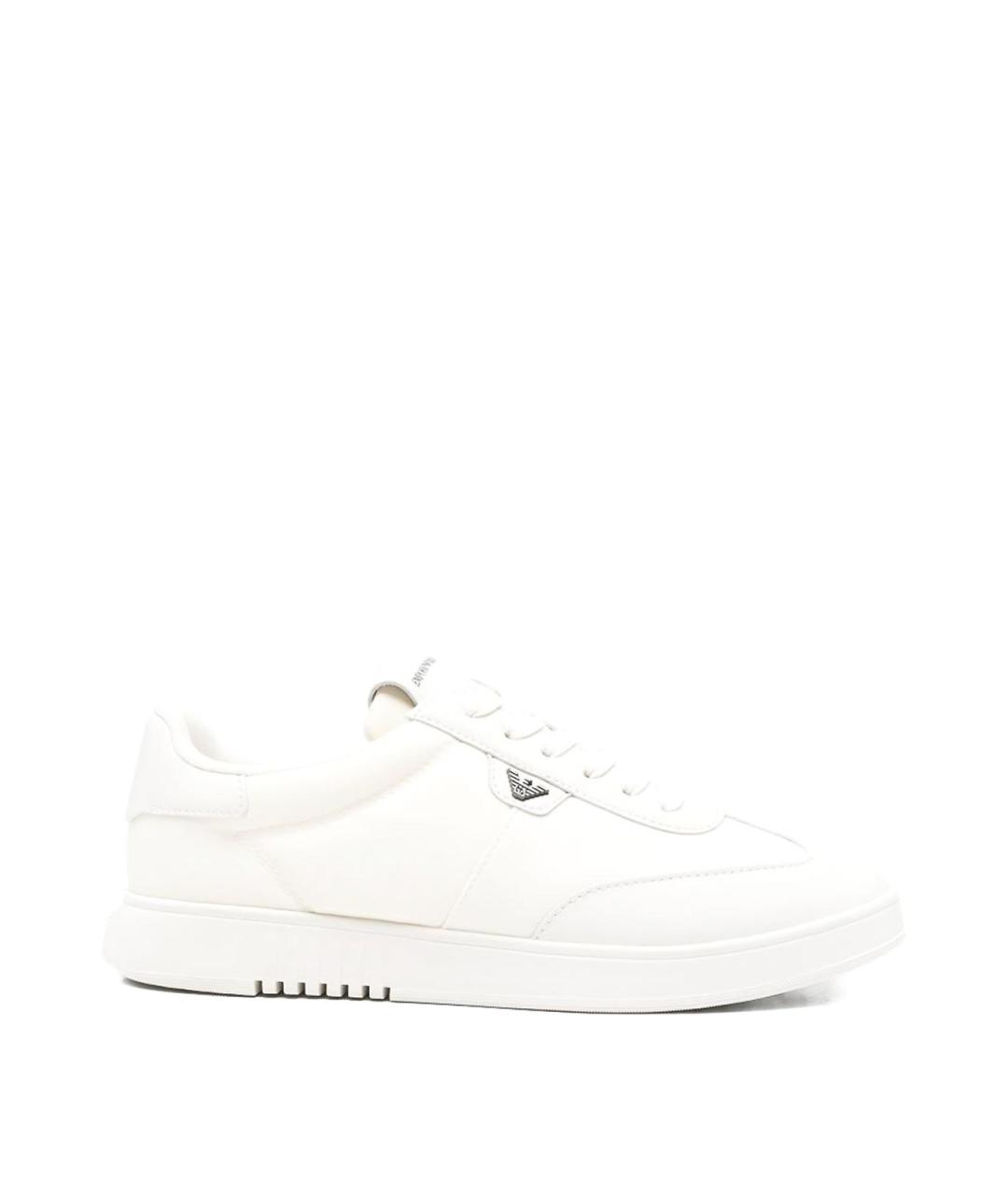 EMPORIO ARMANI Белые резиновые низкие кроссовки / кеды, фото 1